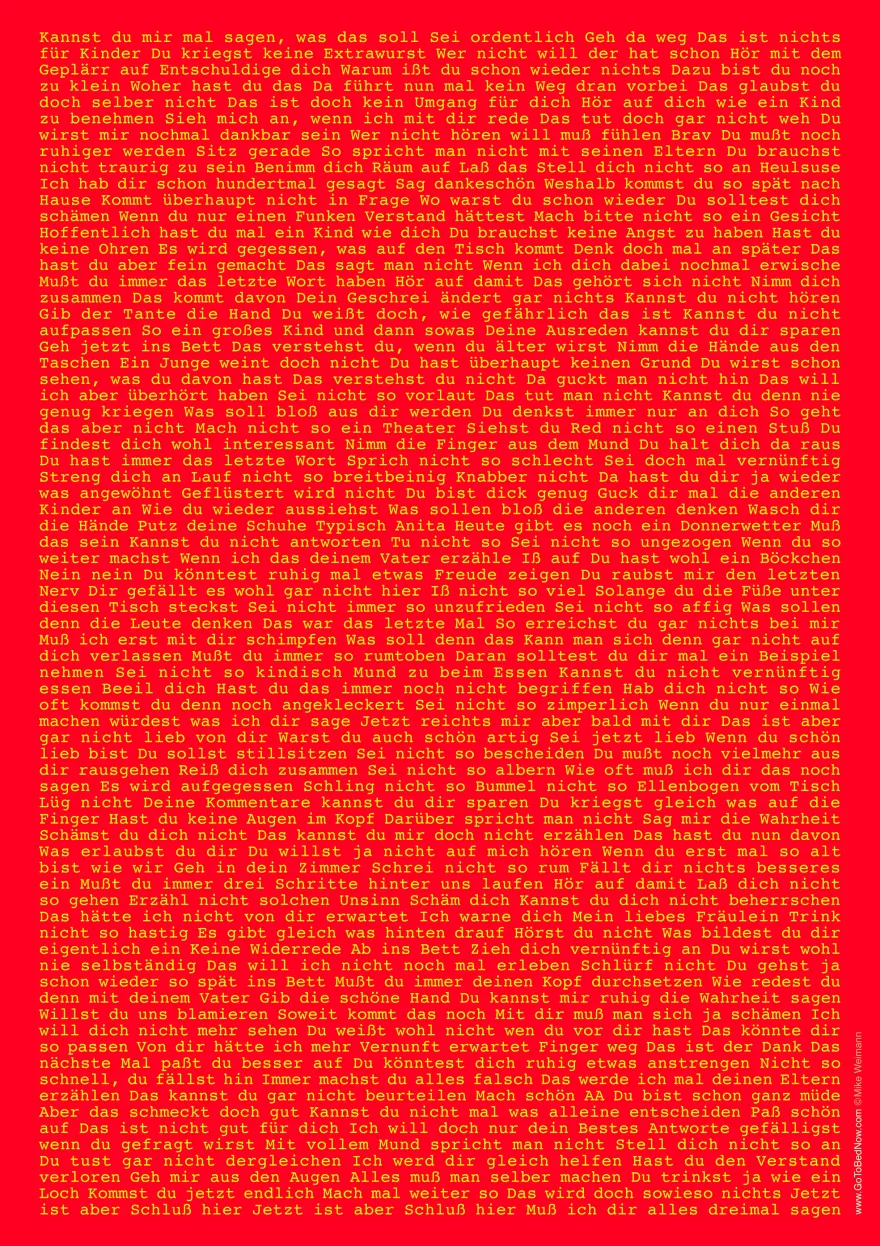 Erziehungssprüche Poster auf deutsch