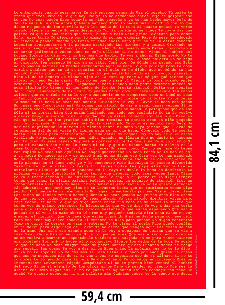 Erziehungssprüche Poster auf spanisch