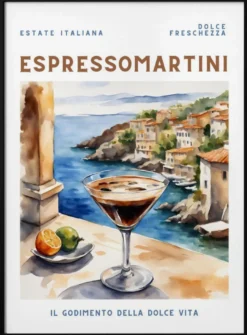 Espresso Martini Poster - Aquarell Style