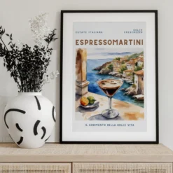 Espresso Martini Poster - Aquarell Style