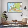 Europakarte Poster Flaggen mit spanischen Beschriftungen