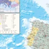Europakarte XXL Poster Flaggen Englisch 135 x 100 cm