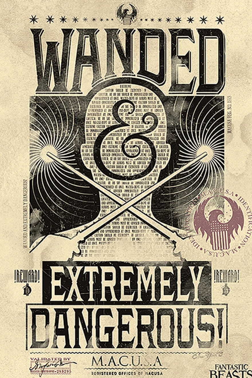 Fantastic Beasts Poster Wanded & Extremely Dangerous