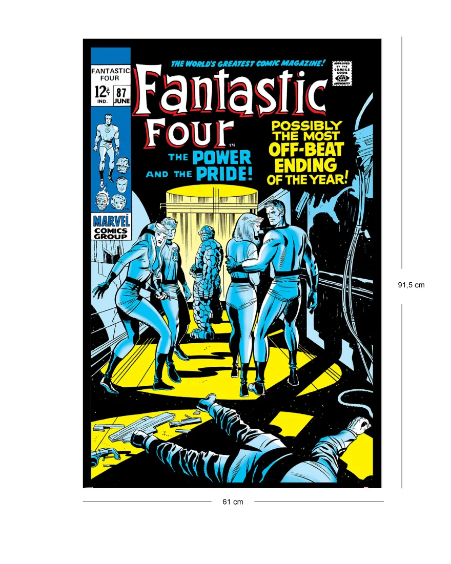 Fantastic Four Retro Poster Marvel Comic Cover