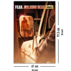 Fear The Walking Dead Poster Zombie im Rückspiegel