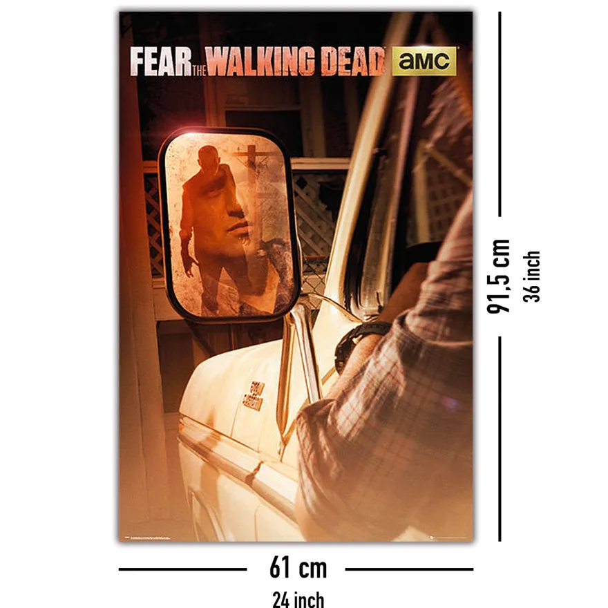 Fear The Walking Dead Poster Zombie im Rückspiegel