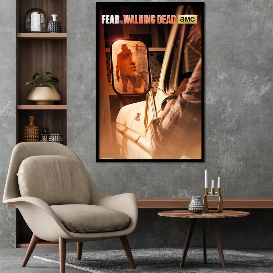Fear The Walking Dead Poster Zombie im Rückspiegel