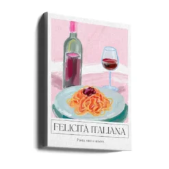 Felicitá Italiana | Pasta Vino e Amore Poster Kunstdruck in verschiedenen Größen by Ohkimiko
