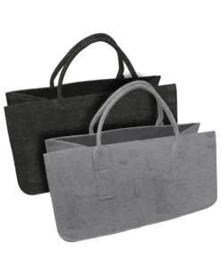 Filztasche Kaminholz 2-er Set anthrazit & hellgrau