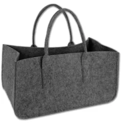 Filztasche Kaminholz Grau Tragetasche, Felt Bag Melange