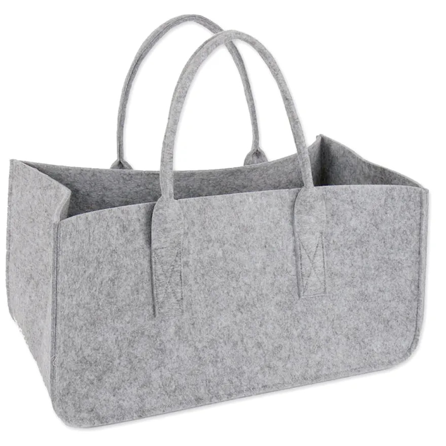Filztasche Kaminholz Hellgrau Tragetasche, Felt Bag