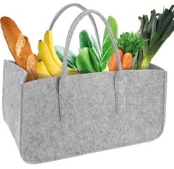 Filztasche Kaminholz Hellgrau Tragetasche, Felt Bag