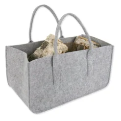 Filztasche Kaminholz Hellgrau Tragetasche, Felt Bag