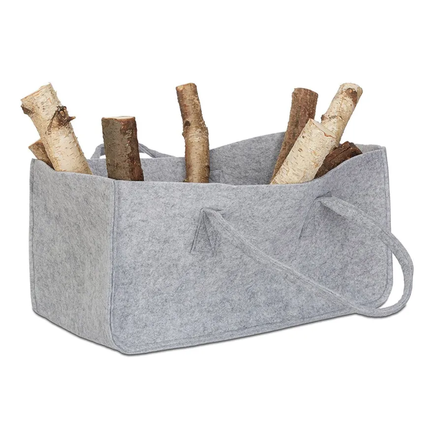Filztasche Kaminholz Hellgrau Tragetasche, Felt Bag