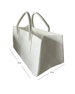 Filztasche Kaminholz Weiß Tragetasche, Felt Bag