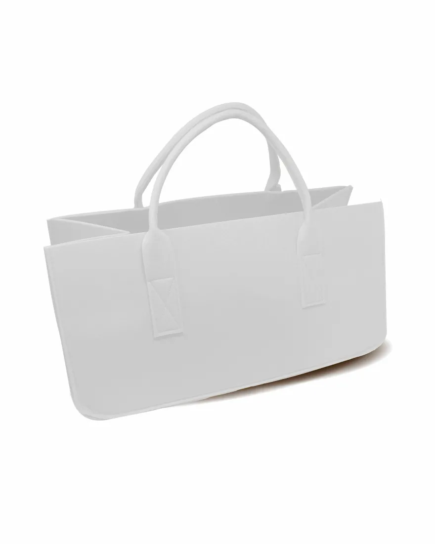Filztasche Kaminholz Weiß Tragetasche, Felt Bag