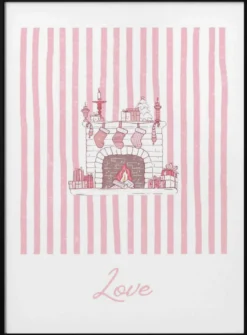 Fireplace Love - Pink Stripes