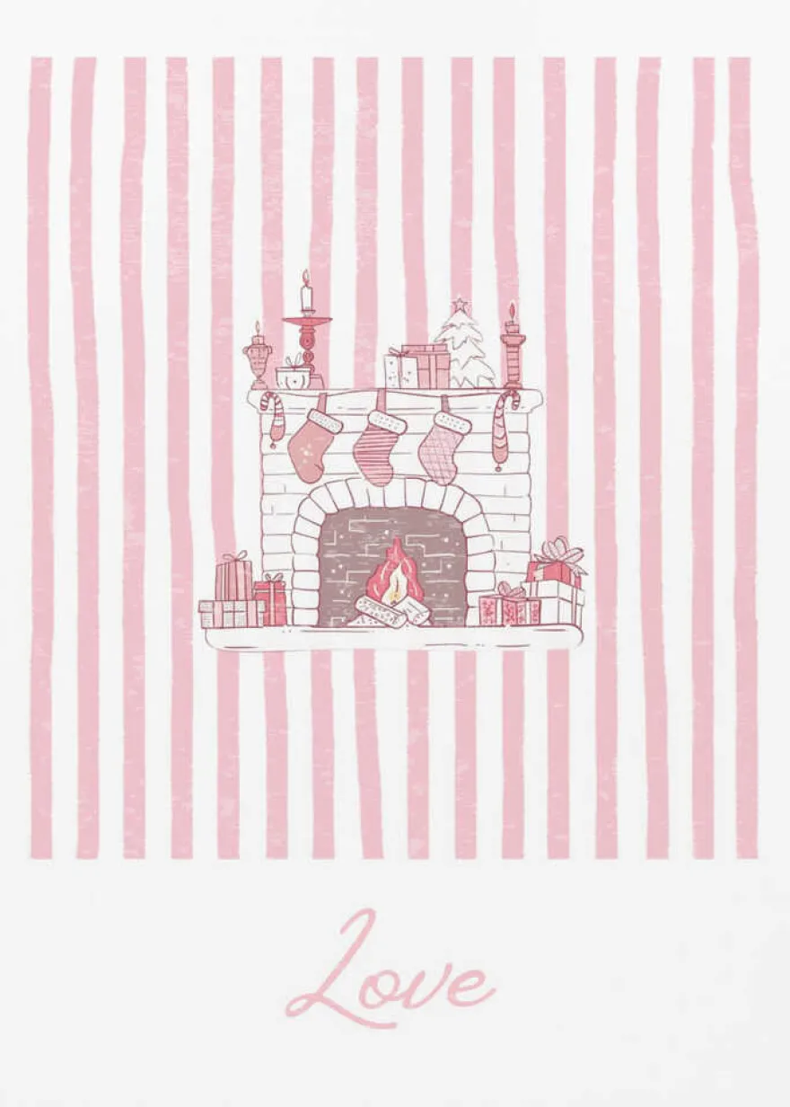 Fireplace Love - Pink Stripes