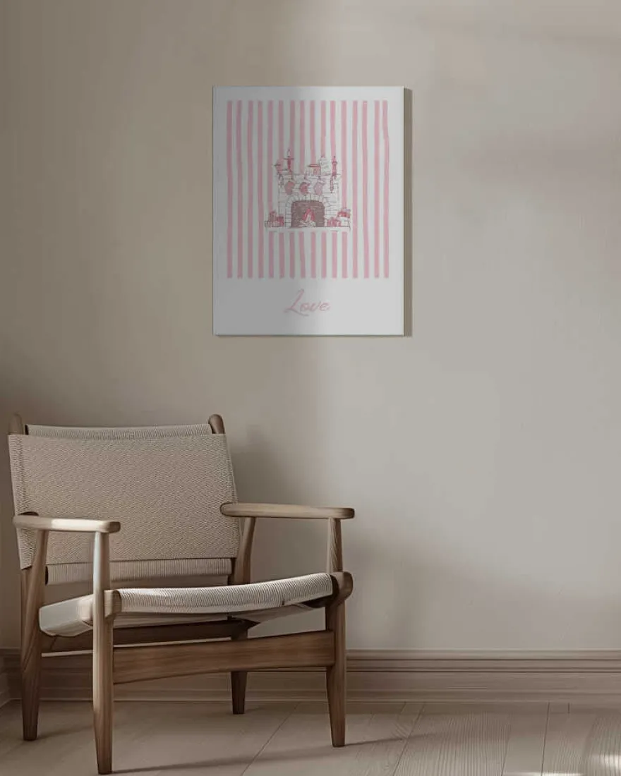Fireplace Love - Pink Stripes