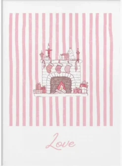 Fireplace Love - Pink Stripes