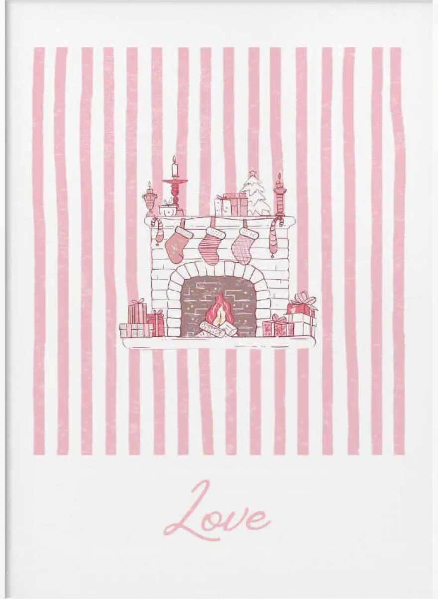 Fireplace Love - Pink Stripes