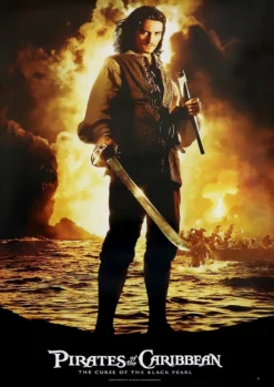 Fluch der Karibik Poster Orlando Bloom mit Schwert