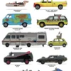 Four Wheel Icons Poster