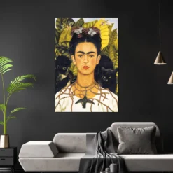 Frida Kahlo Poster Portrait with Necklace