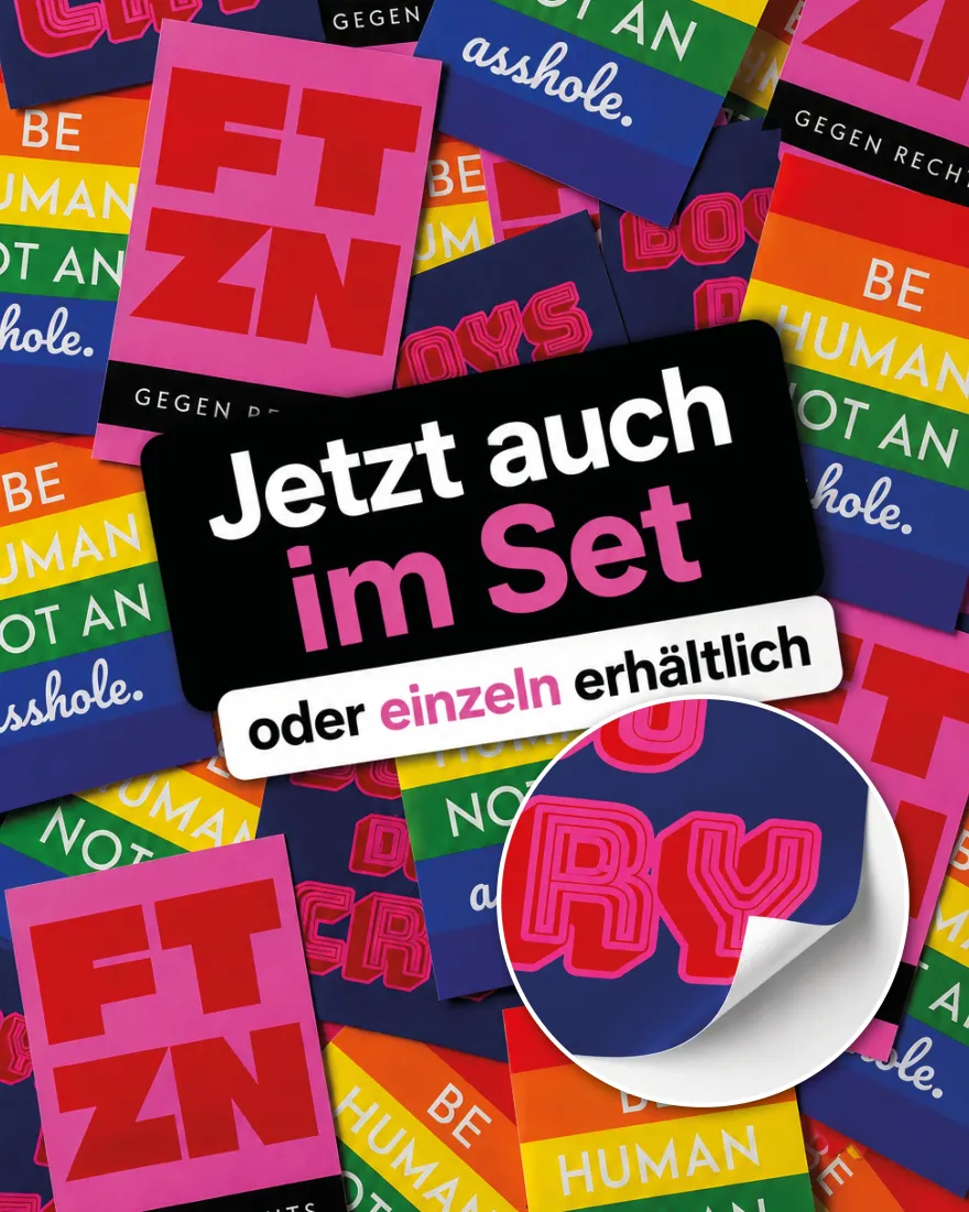 FTZN Gegen Rechts | Sticker-Set 50 Stück | 5,5 x 8,5