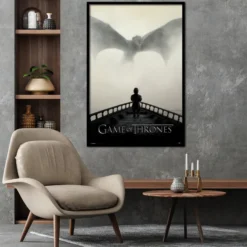 Game of Thrones Poster A Lion & A Dragon