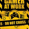 Gamer Türposter Keep Out Gamer At Work