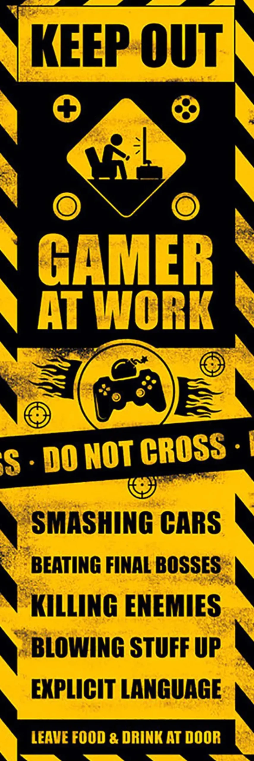 Gamer Türposter Keep Out Gamer At Work