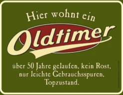 50. Geburtstag: Oldtimer Blechschild