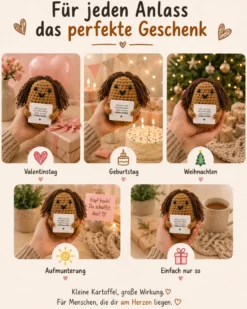 Gemüse Buddies Häkelfigur Kartoffel mit Haaren