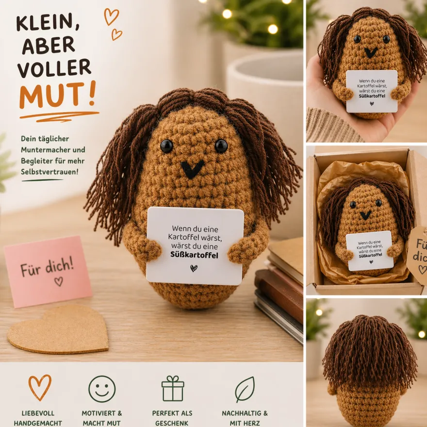 Gemüse Buddies Häkelfigur Kartoffel mit Haaren