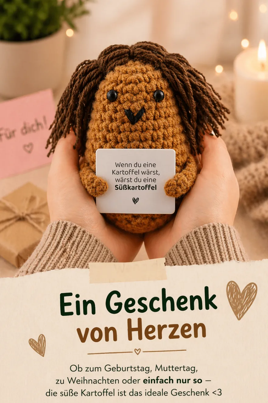 Gemüse Buddies Häkelfigur Kartoffel mit Haaren