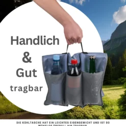 Getränke-Kühltasche Fahrrad mit 6 Fächern