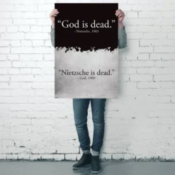God is Dead (Gott ist tot) Nietzsche is Dead Poster