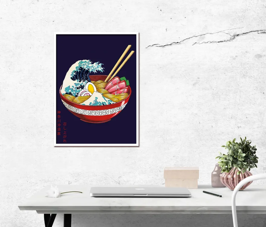 Great Wave Ramen Bowl Kunstdruck