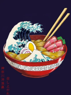 Great Wave Ramen Bowl Kunstdruck