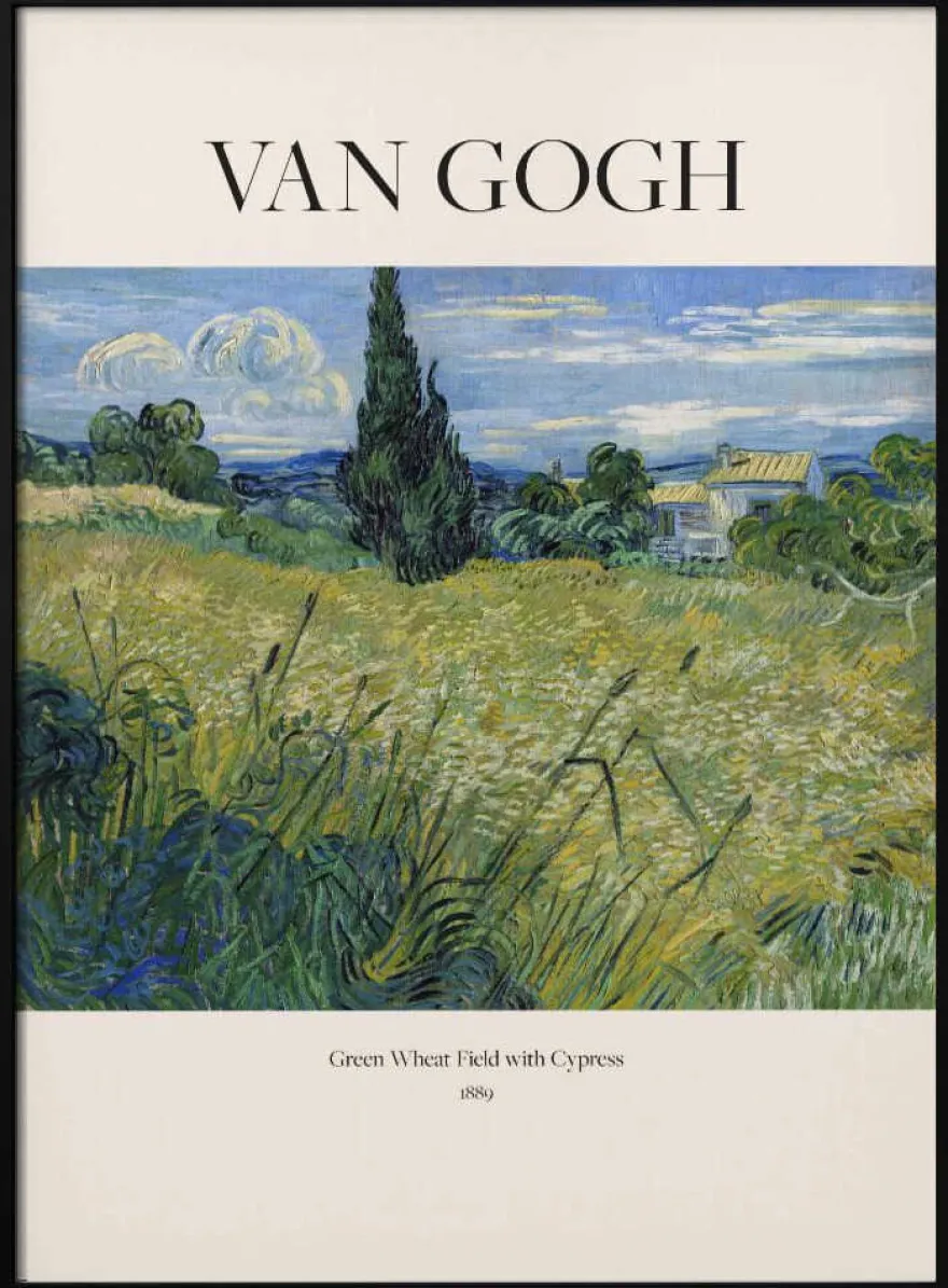Green Wheat Field With Cypress (1889) Van Gogh