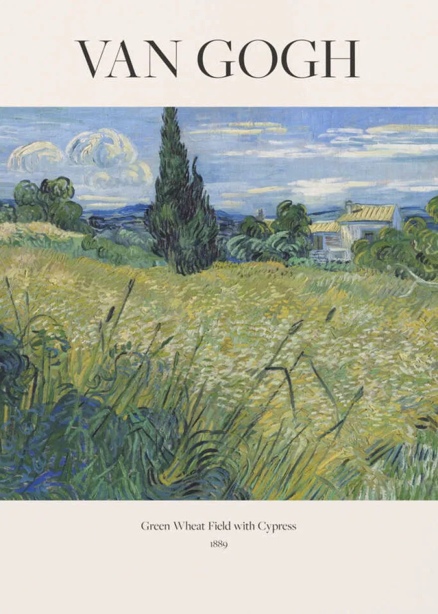 Green Wheat Field With Cypress (1889) Van Gogh