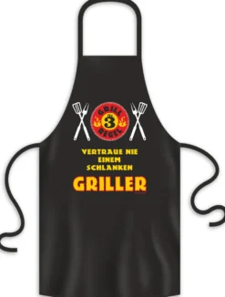 Grillschürze Grillregel Nr. 3 Vertraue nie einem schlanken..
