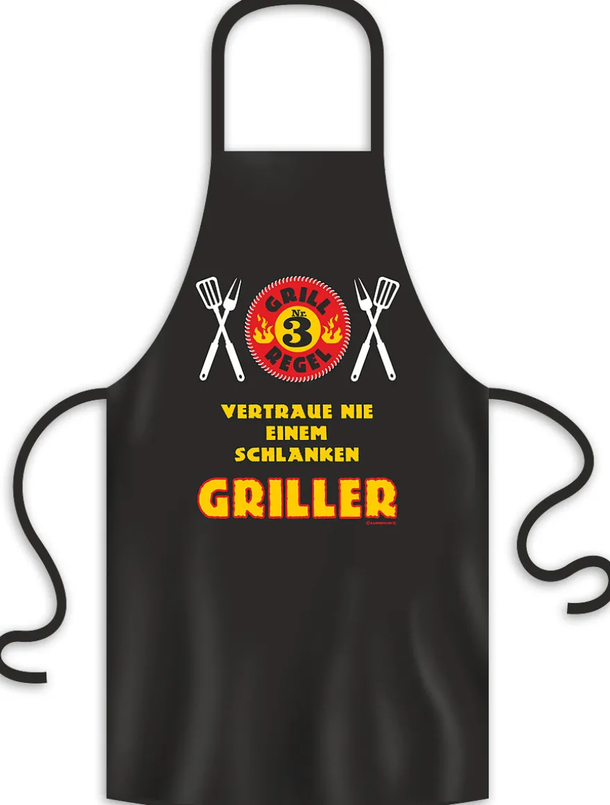Grillschürze Grillregel Nr. 3 Vertraue nie einem schlanken..