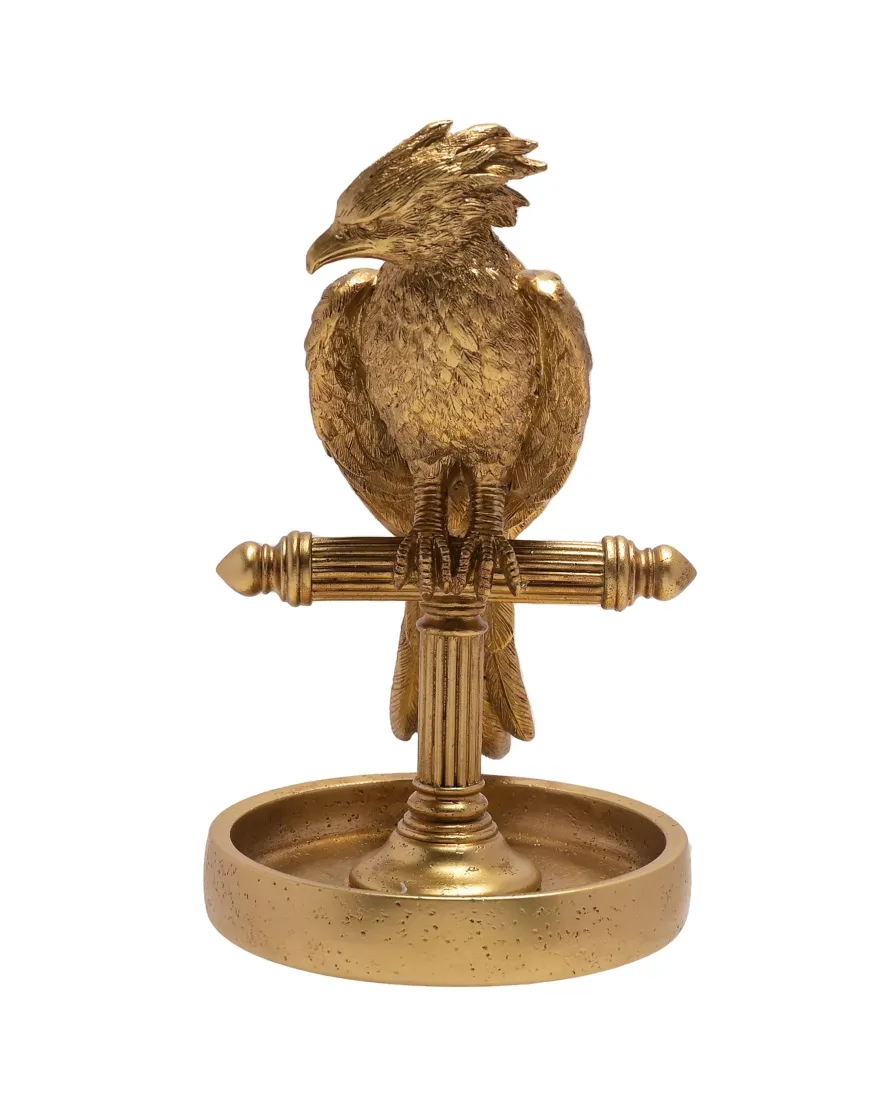 Harry Potter Alumni Fawkes Schmuckständer Figur - mit goldenem Metall Finish