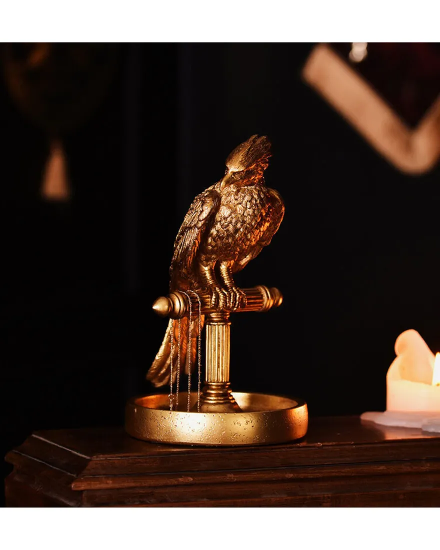 Harry Potter Alumni Fawkes Schmuckständer Figur - mit goldenem Metall Finish