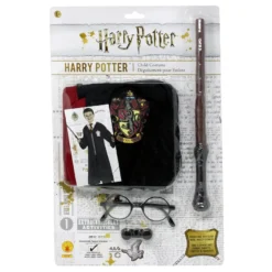Harry Potter Kostüm für Kinder 3-tlg. bestehend aus Umhang, Brille und Zauberstab