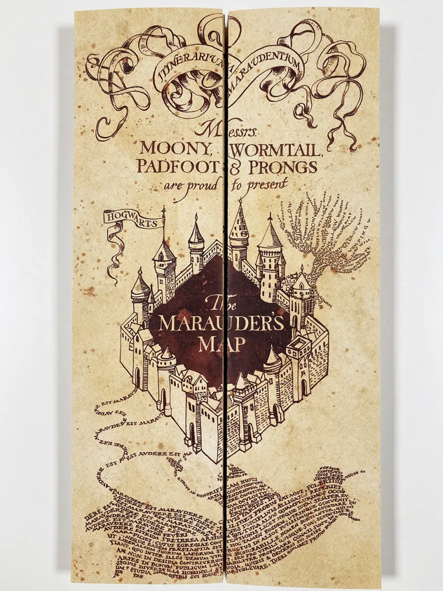 Harry Potter Marauder's Map gefaltete Karte