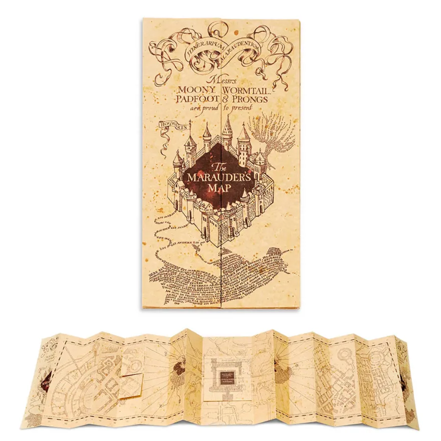Harry Potter Marauder's Map gefaltete Karte
