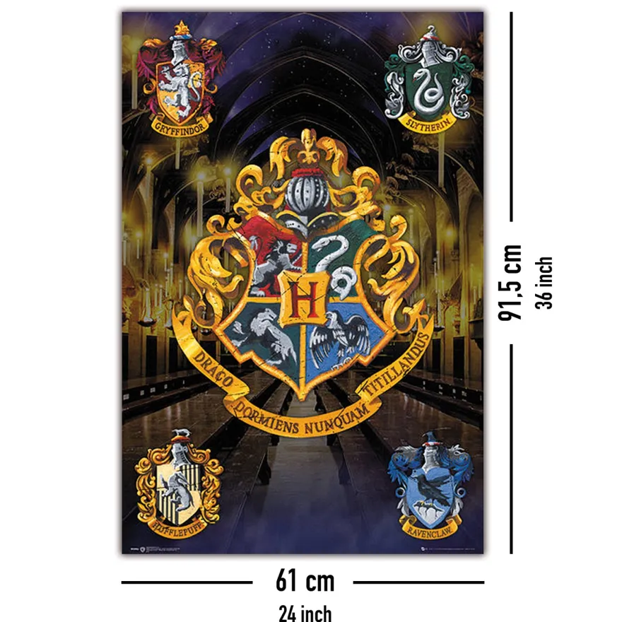 Harry Potter Poster Hogwarts Häuserwappen